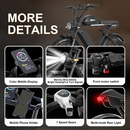 MOOBELO E10 Dual-Motor Fat Tire Ebike: 160-Mile Range, 2600W Power