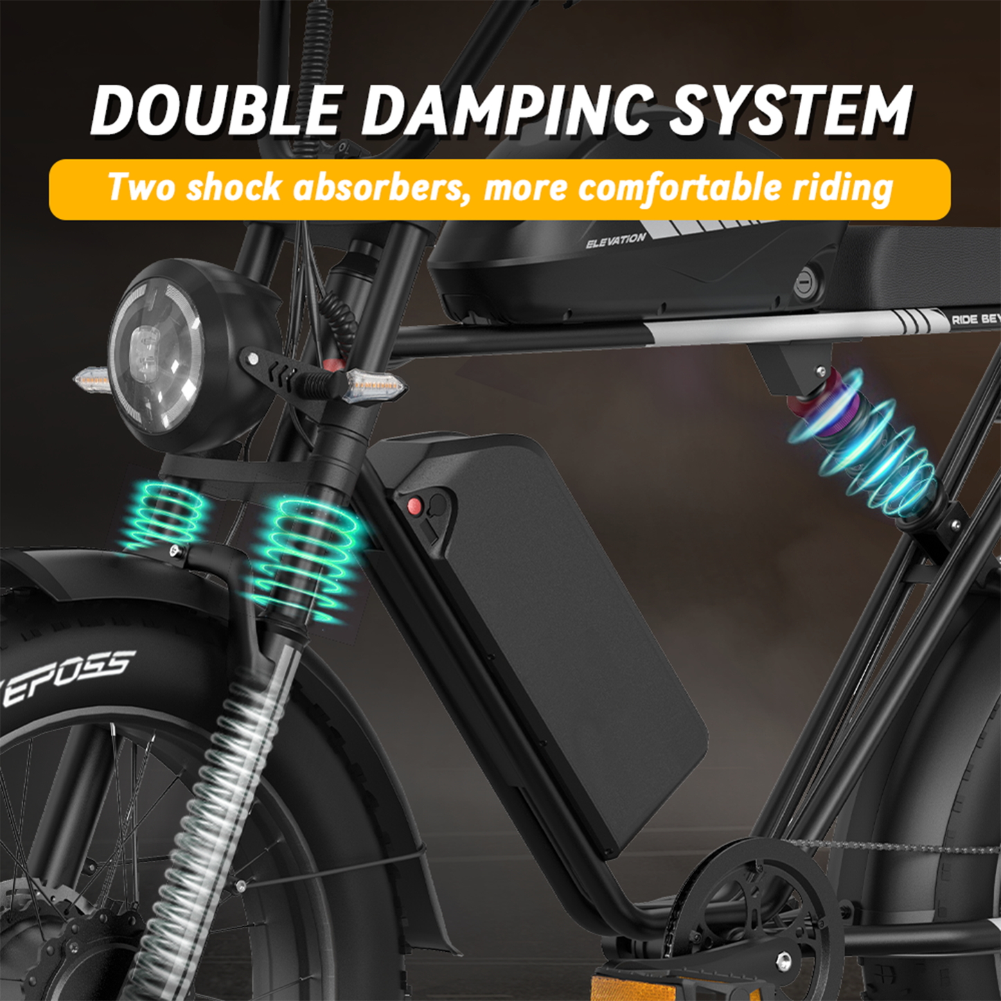 MOOBELO E10 Dual-Motor Fat Tire Ebike: 160-Mile Range, 2600W Power