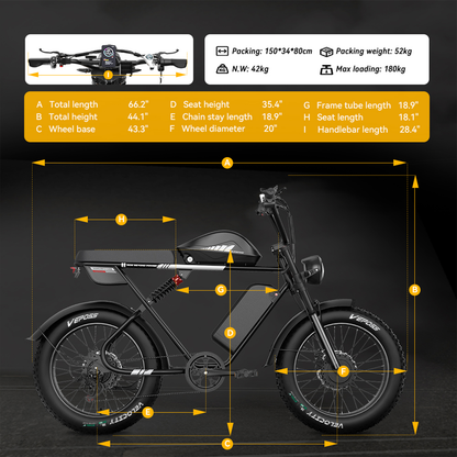 MOOBELO E10 Dual-Motor Fat Tire Ebike: 160-Mile Range, 2600W Power